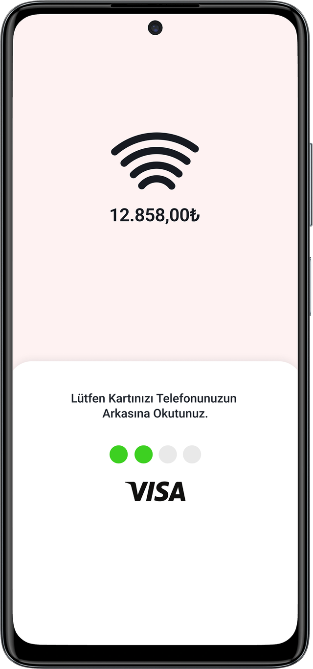 VetPOS Cep POS uygulamasında kart okutma ekranı